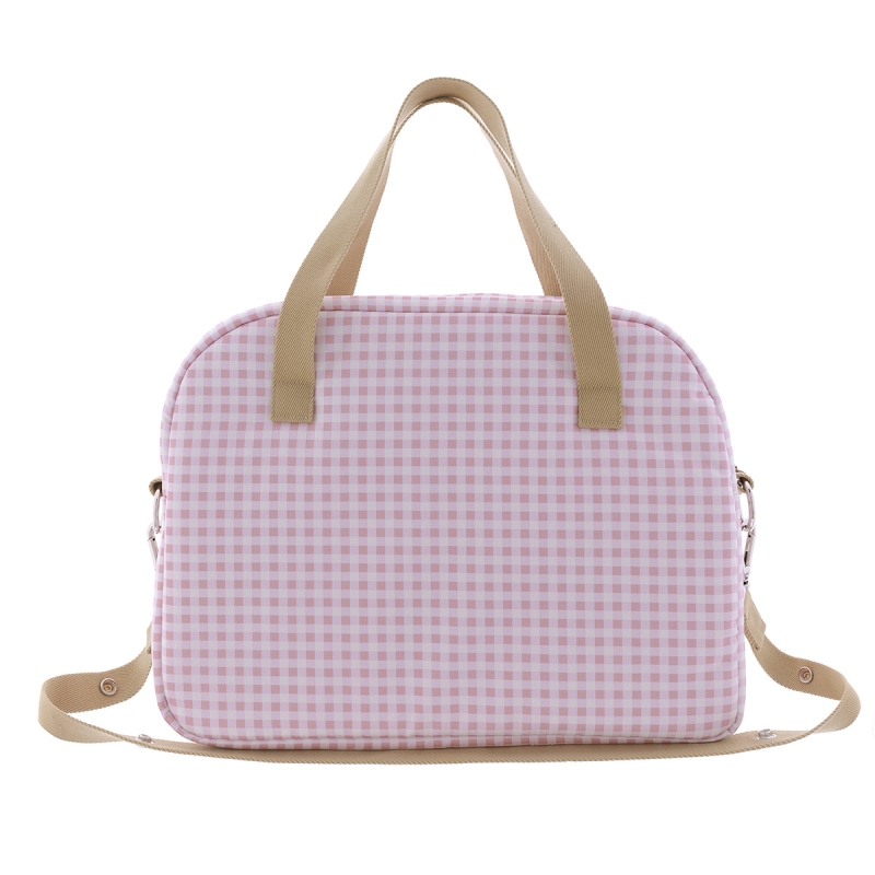 BOLSO MATERNAL PROME VICHY ROSA 18X41X31 CM