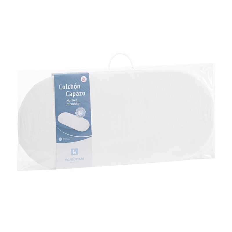 COLCHON DE CAPAZO OVALADO premium LISO 35.5X79.5X2.5CM BLANCO