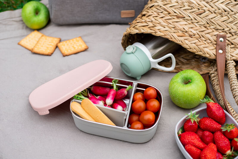 FIAMBRERA INOX LUNCH BOX GRIS/ROSA