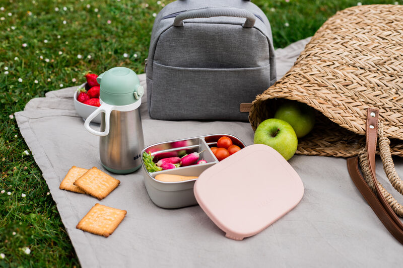 FIAMBRERA INOX LUNCH BOX GRIS/ROSA