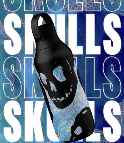 BOTELLA CHILLY´S SERIE 2 500ML &quot;STUDIO&quot; SKULLS