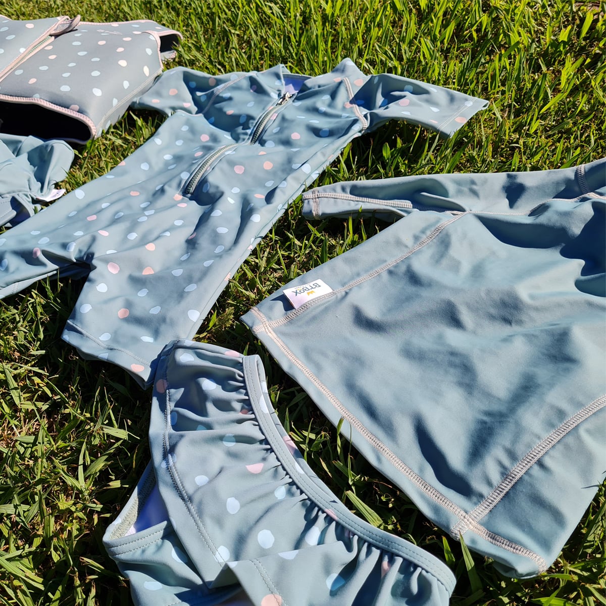 BRAGA BIKINI BTBOX UPF 50+ LUNARES VERDE 4-5 AÑOS