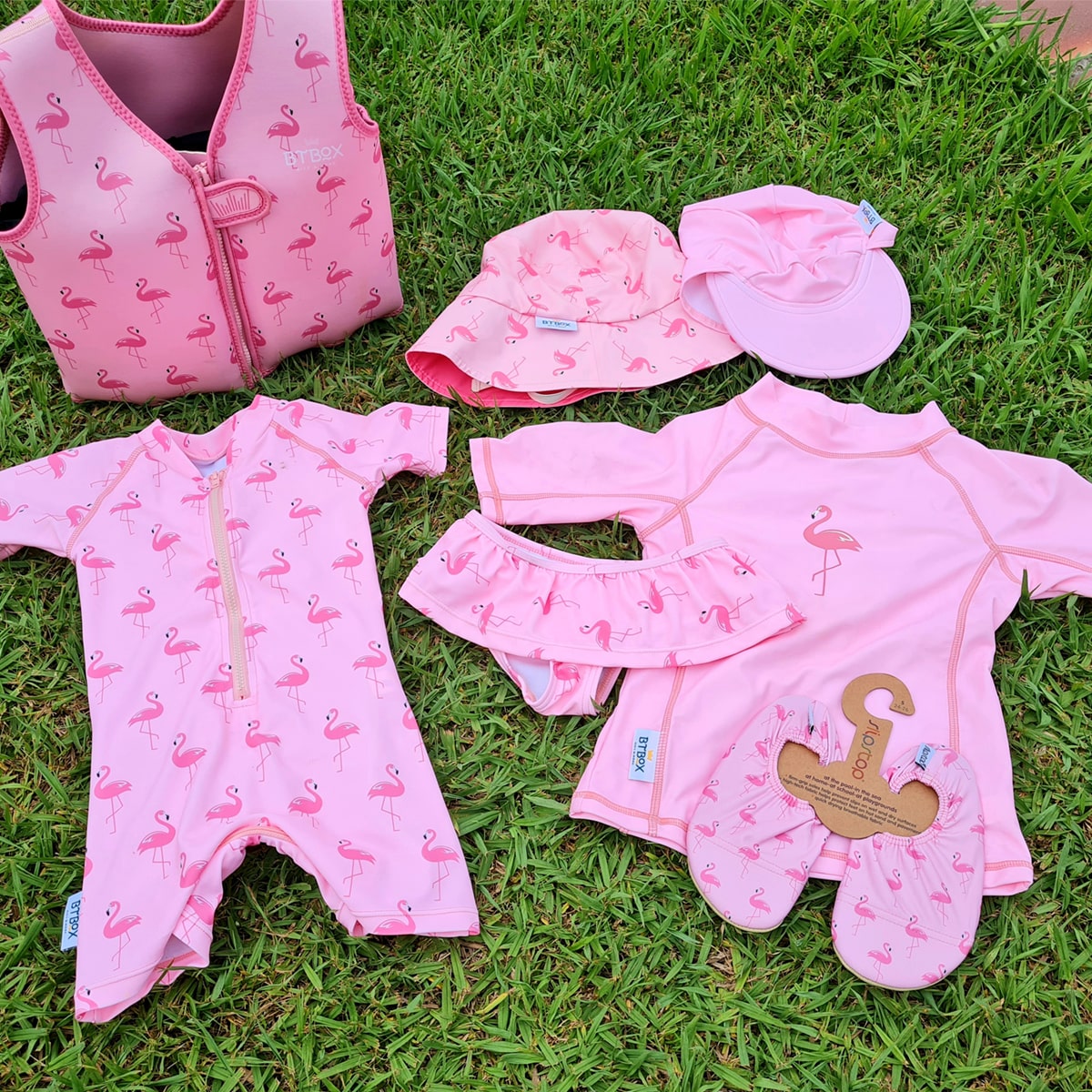 CAMISETA BTBOX UPF 50+ M/C FLAMINGOS 6-12 MESES