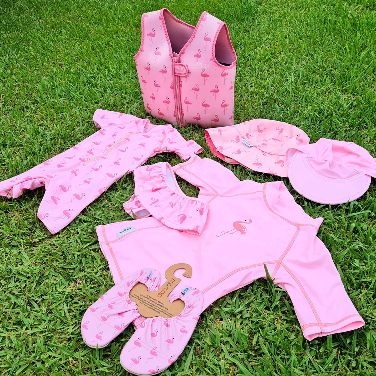 CAMISETA BTBOX UPF 50+ M/C FLAMINGOS 6-12 MESES