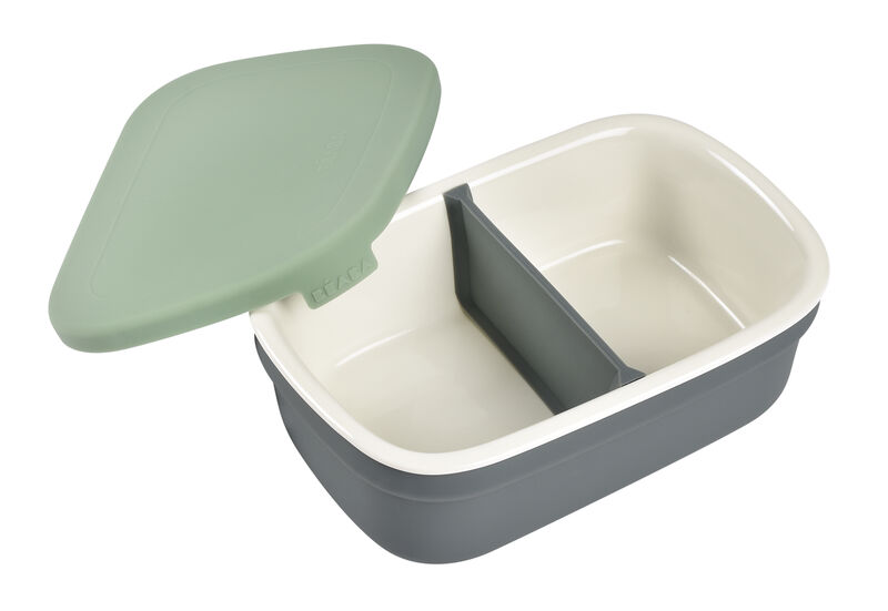 FIAMBRERA CERAMICA LUNCH BOX GRIS/VERDE SAGE