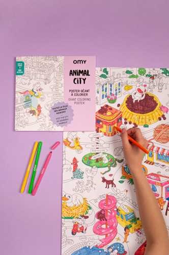 OMY POSTER XL OMY ANIMAL CITY PARA COLOREAR