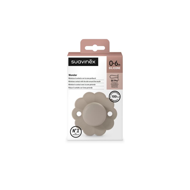 CHUPETE WONDER SX PRO SILICONA 0-6M Soft Colors GREY CLOUDS
