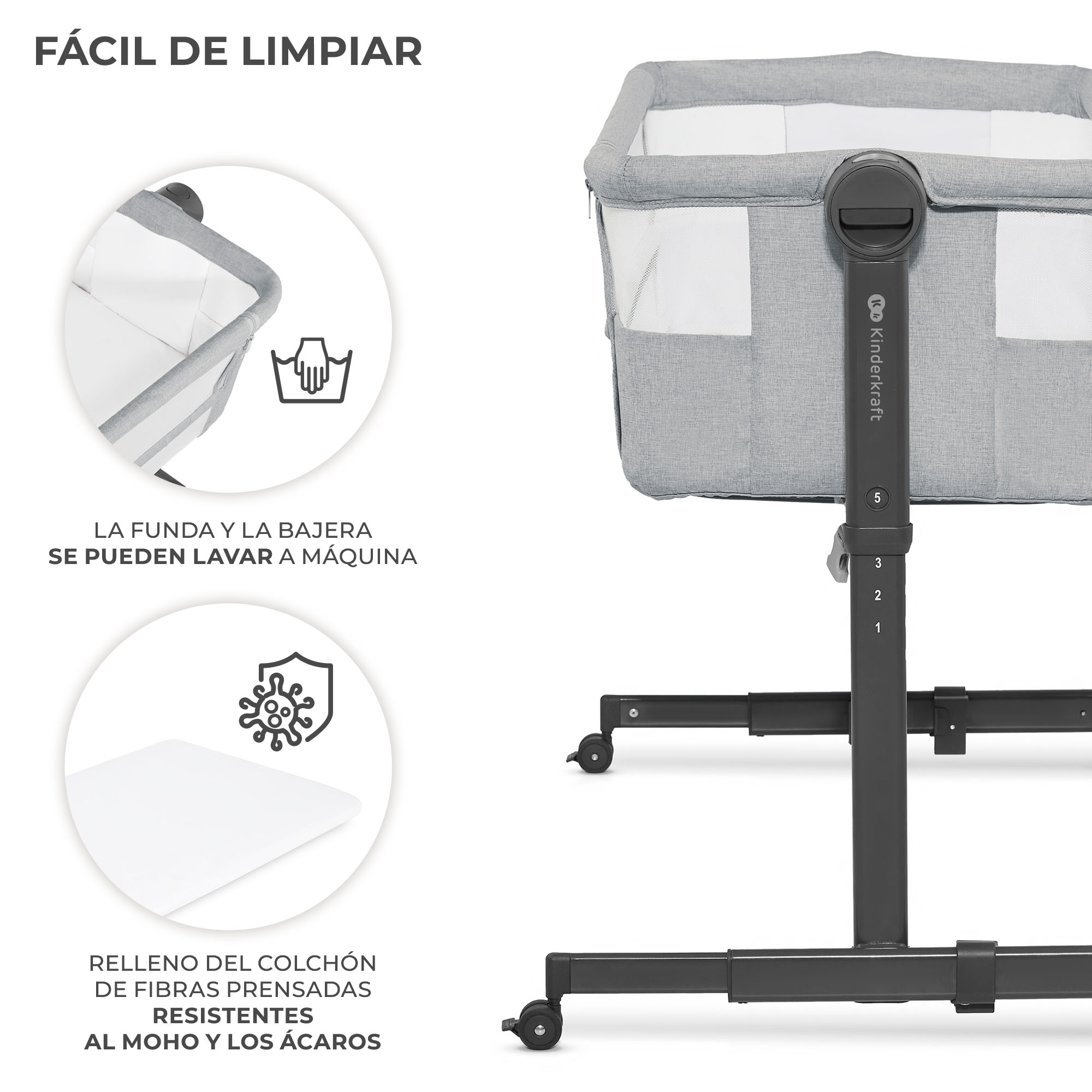 MINICUNA COLECHO NESTE UP 2 LIGHT GREY