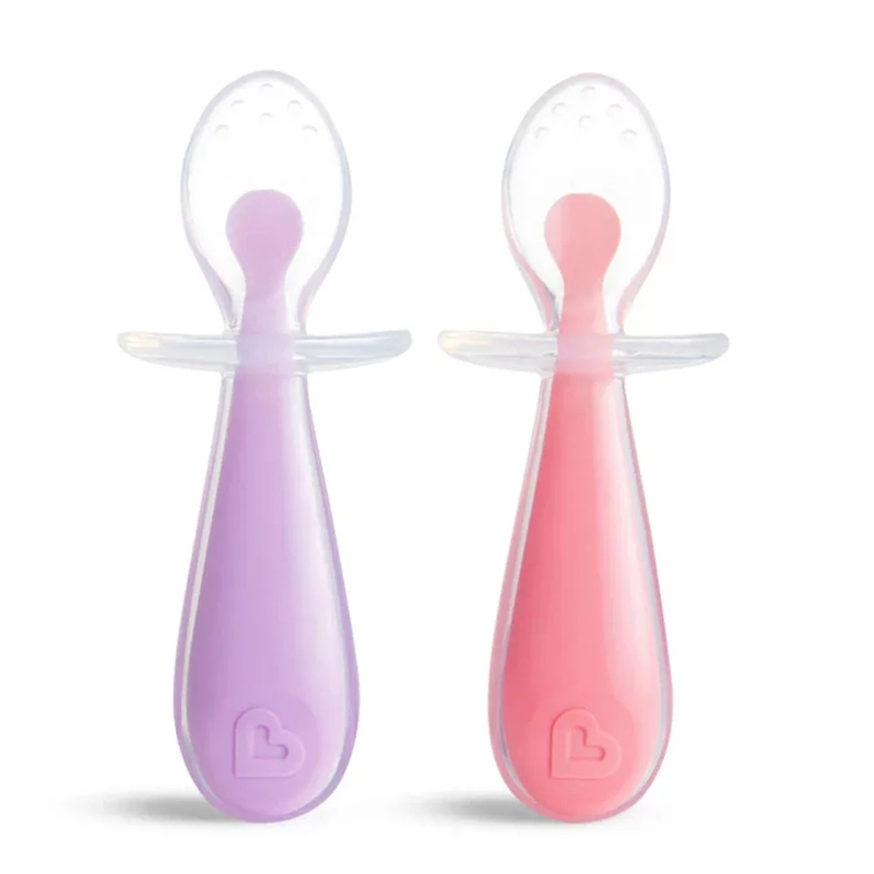 MUNCHKIN Pack 2 cucharas aprendizaje de silicona Gentle  (2 ud.) - Surtido 2 colores