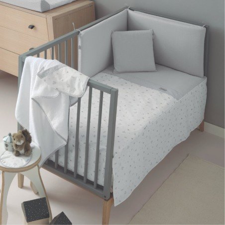 COLCHA+PROTECTOR CUNA 60 ARDI GRIS