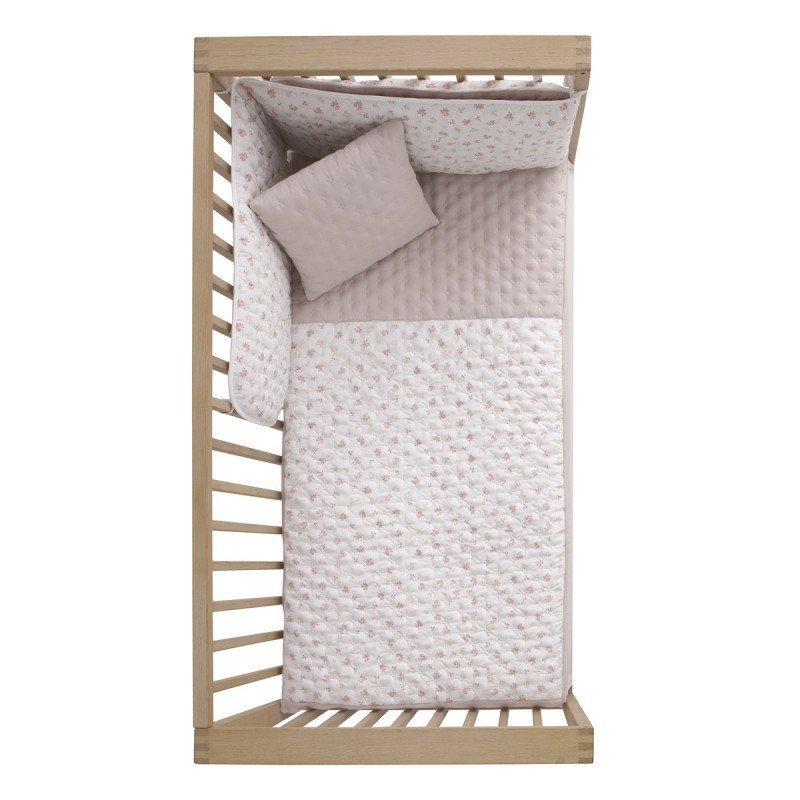 COLCHA+PROTECTOR CUNA 60 BRANCH ROSA