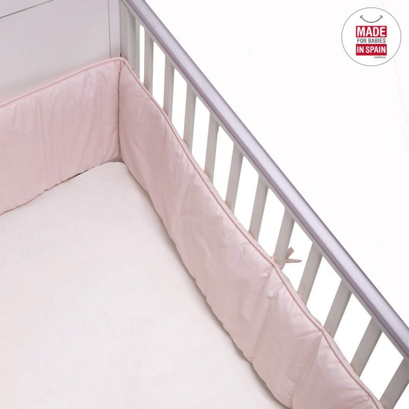 PROTECTOR DE CUNA 360 LISO ROSA EMPOLVADO 360X30CM