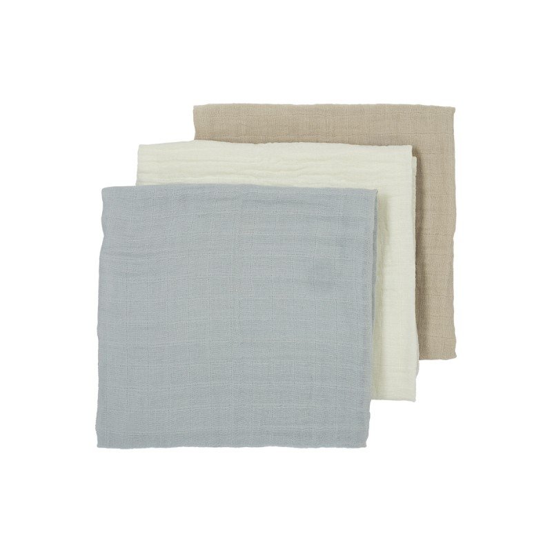 MUSELINA LAVADA GDE PACK DE 2 120x120 CM ME-UNI LIGHT GREY/SAND