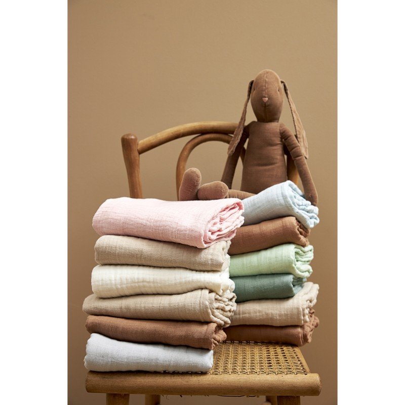 MUSELINA LAVADA GDE PACK DE 2 120x120 CM ME-UNI LIGHT GREY/SAND