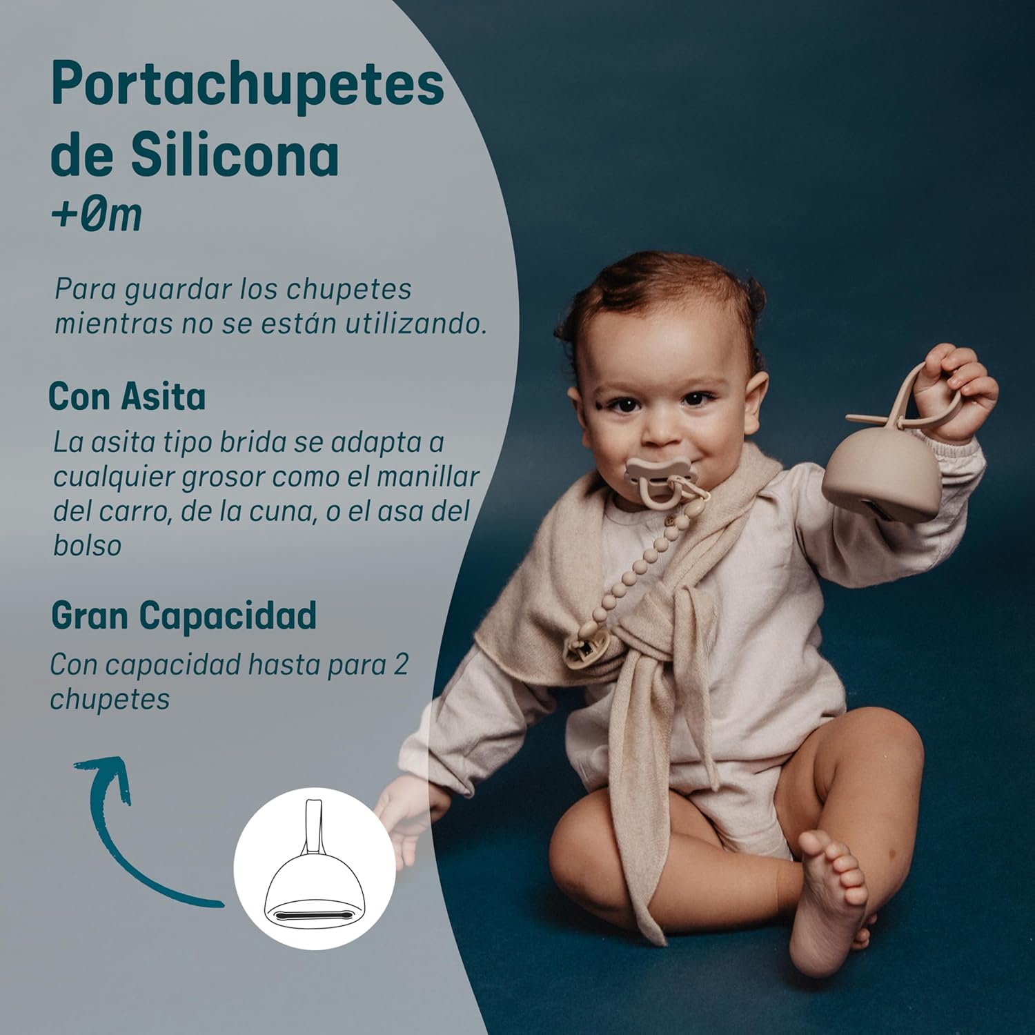 PORTACHUPETES SILICONA AZUL SOFT