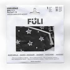 MASCARILLA FULI ESTRELLAS NEGRO TALLA L