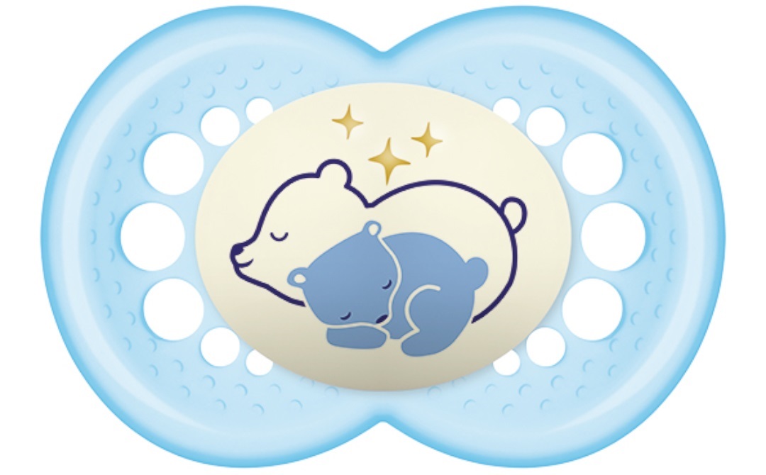 MAM CHUPETE ORIGINAL 6M+ NIGHT SILIC 2UN azul