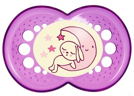 MAM CHUPETE ORIGINAL 6M+ NIGHT LATEX 2UN rosa