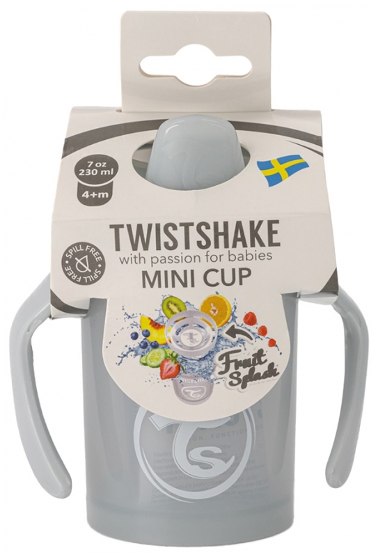 TWISTSHAKE TAZA MINI +4M 230ML GRIS CLARO