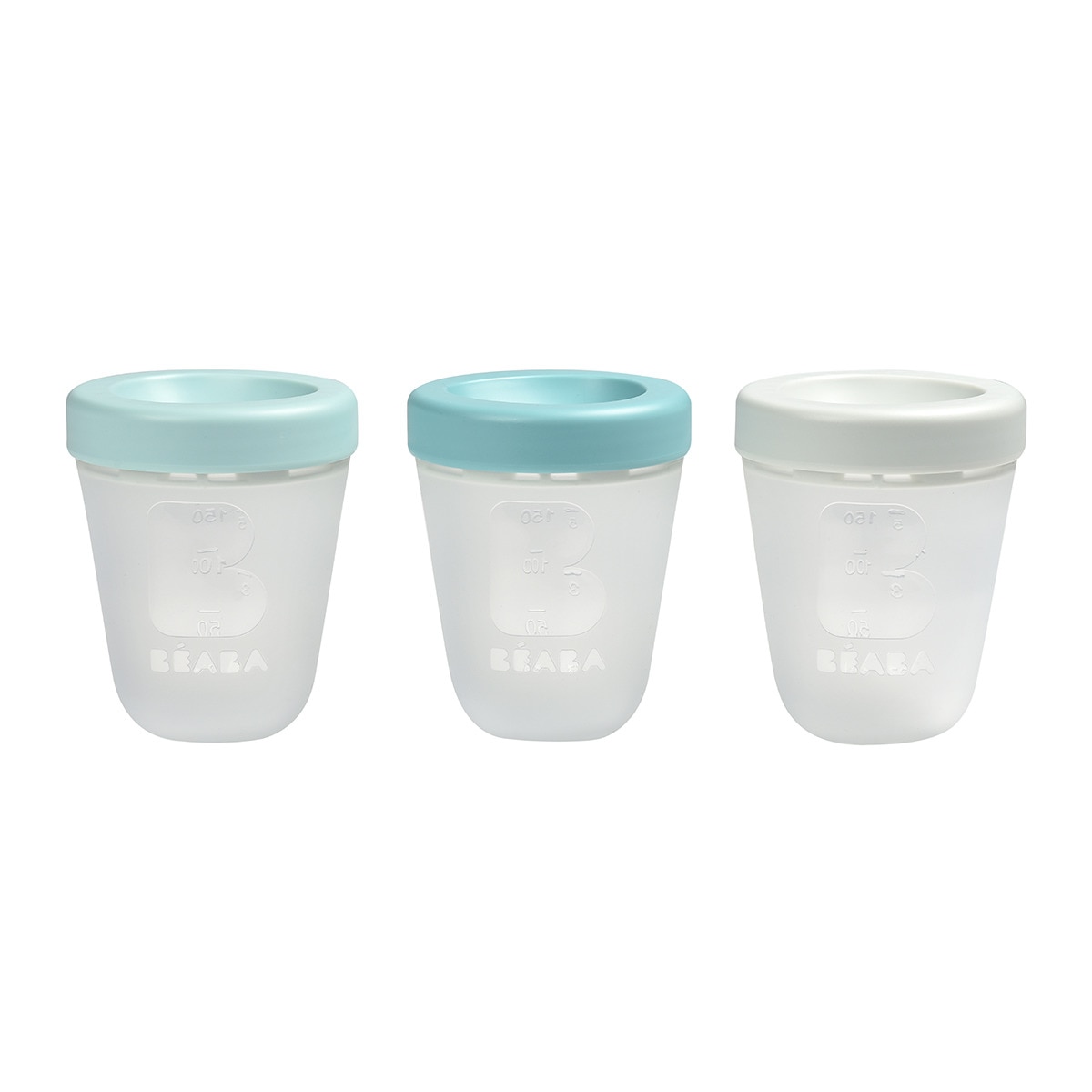 SET DE 3 PORTIONS SILICONA AZUL/GRIS/VERDE