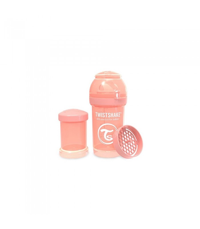 TWISTSHAKE BIBERON 180ML PASTEL CORAL