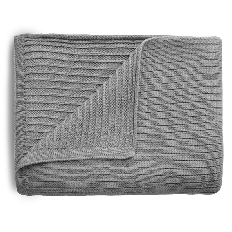 MANTA ALGODON M.RIBBED GRAY MELANGE 100X80CM