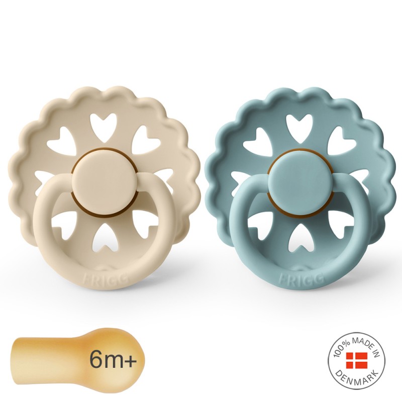 Pack 2 Chupetes FRIGG Block Latex FAIRYTALE 6m+ Duckling/Lukoie