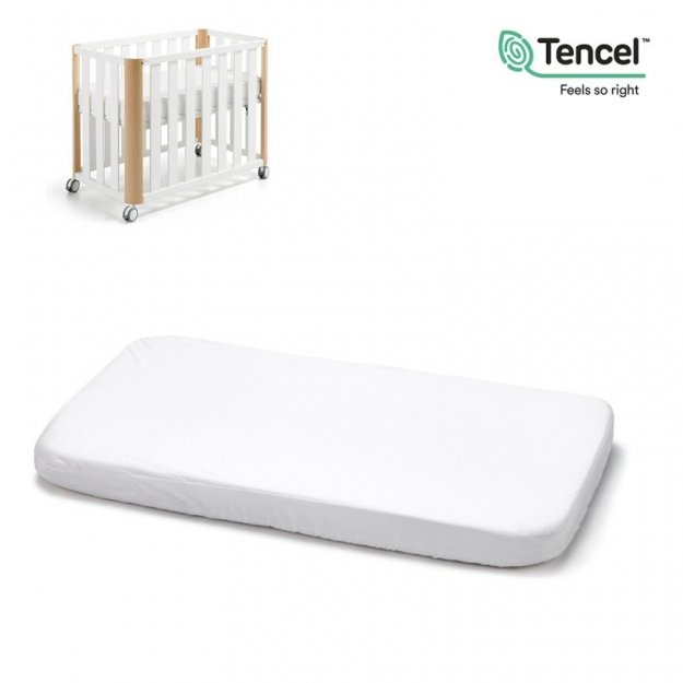 SABANA BAJERA IMP. MINICUNA DOCO 50X90X12CM TENCEL BLANCO