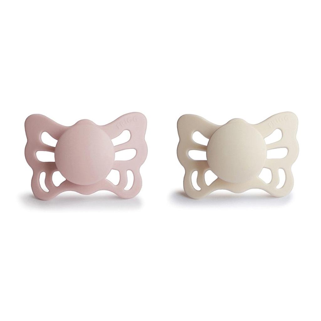 PACK 2 CHUPETES ANAT. SILICONA BUTTERFLY BLUSH/CREAM 0+