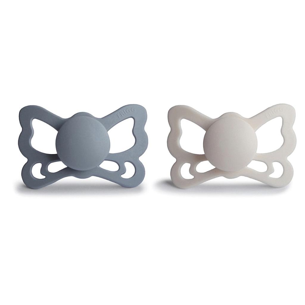 PACK 2 CHUPETES ANAT. SILICONA BUTTERFLY GREAT G./SILVER G. 6+