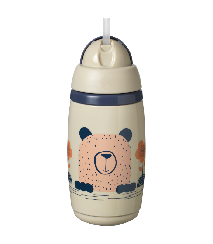 VASO TÉRMICO CON CAÑA 266ml GRIS