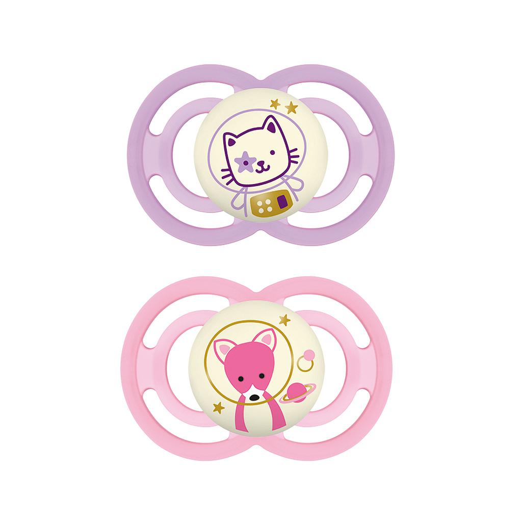 CHUPETE SILICONA PERFECT NIGHT 16M+ ROSA (2 ud)