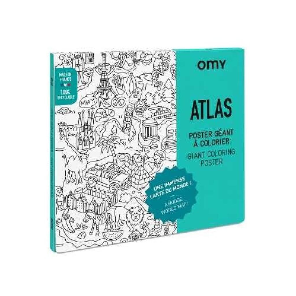 OMY POSTER XL OMY ATLAS PARA COLOREAR