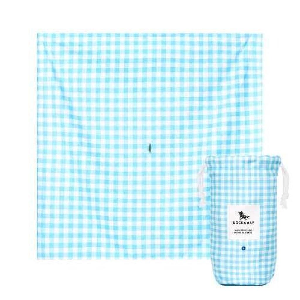TOALLA MANTA PICNIC DOCK&amp;BAY BLUEBERRY VICHY XL 170X240CM