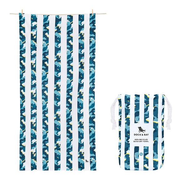 TOALLA DOCK&amp;BAY KIDS COOL CAMO 160X90