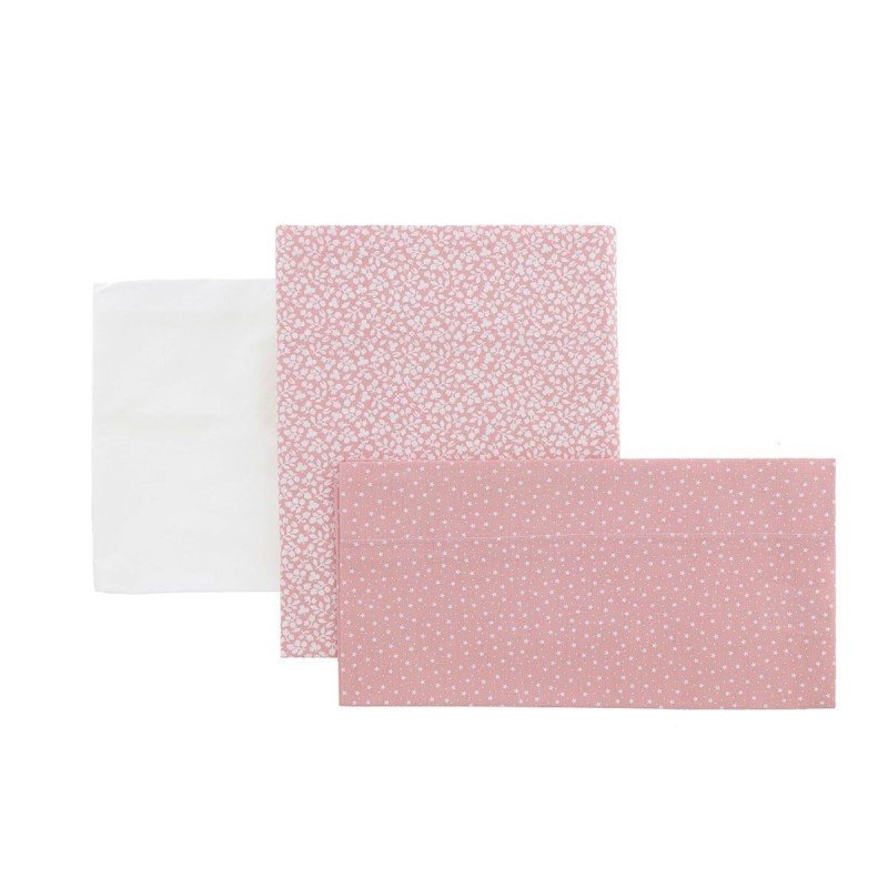 SABANA CUNA 3 PCS (CUNA 70) 120X180 CM FORES ROSA