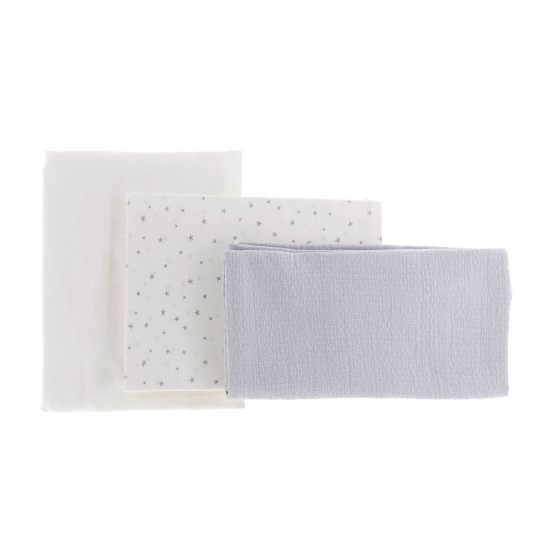 SABANA CUNA 3 PCS (CUNA 70) 120X180 CM MAGIA GRIS