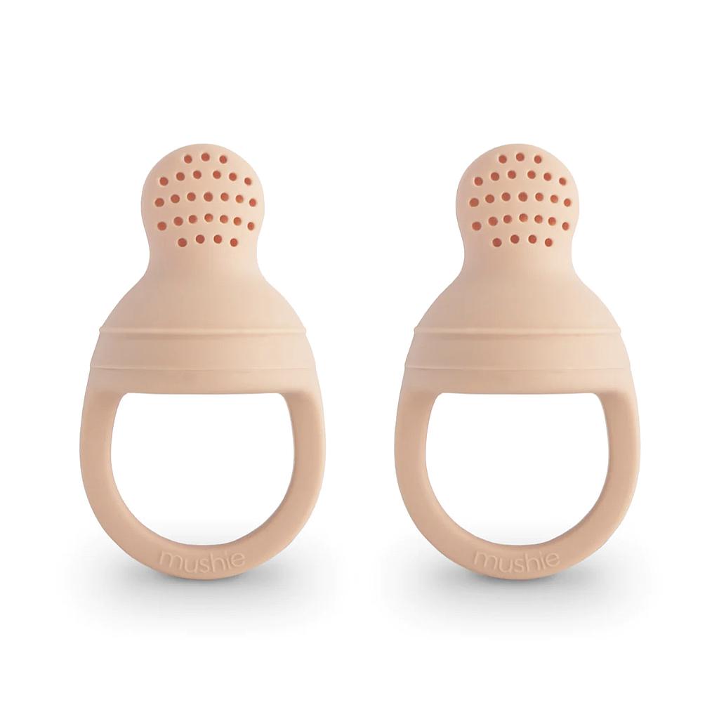 MUSHIE ALIMENTADOR DE SILICONA 2 UNDS SOLID BLUSH