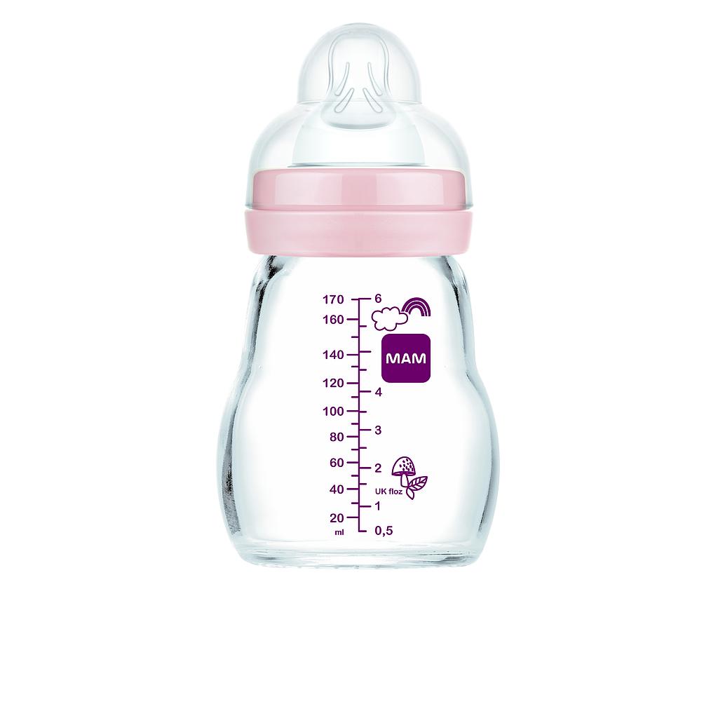 MAM BIBERON CRISTAL FEEL GOOD +0M 170ML ROSA