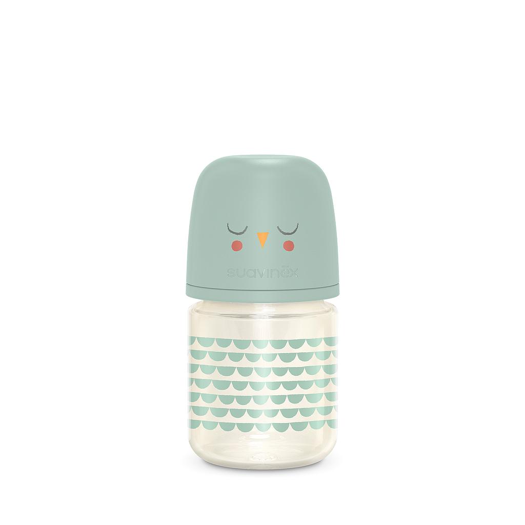 BIBERON VIDRIO 120ML BONHOMIA FEATHER VERDE