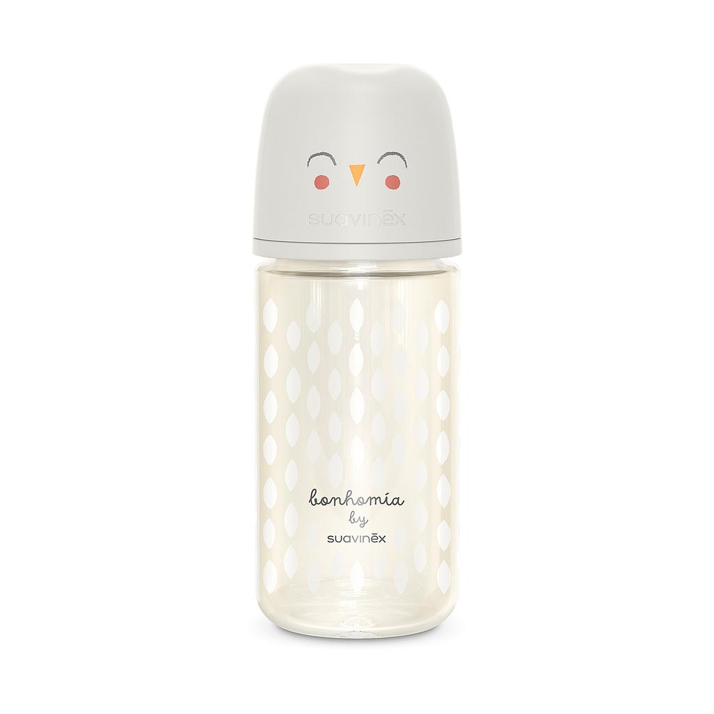 BIBERÓN VIDRIO 240ML BONHOMIA FEATHER BEIGE