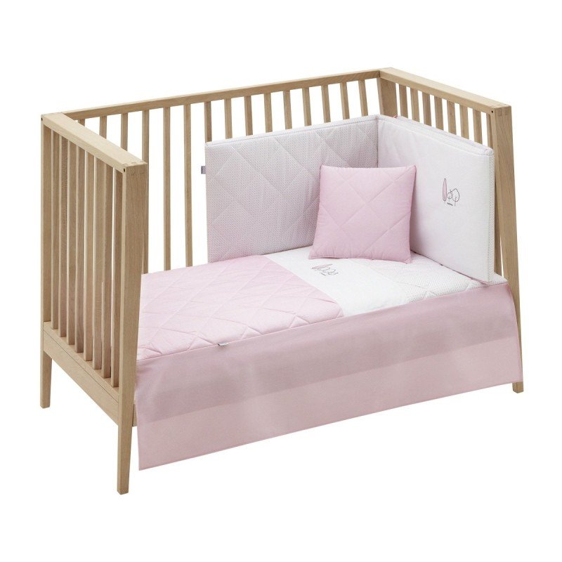 COLCHA+PROTECTOR CUNA 60 ESSENTIA ROSA
