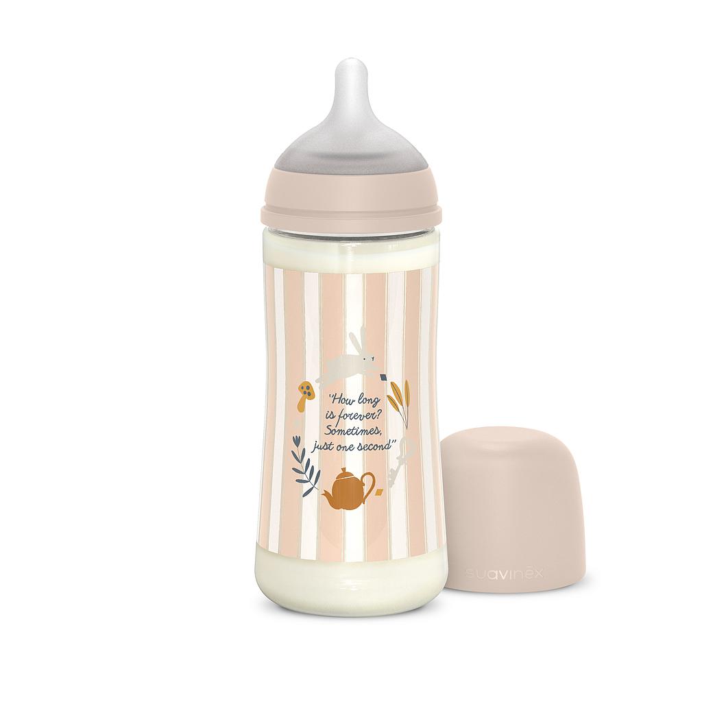 BIBERON Poliamida 360ML WONDERLAND RAYAS ROSA +6M