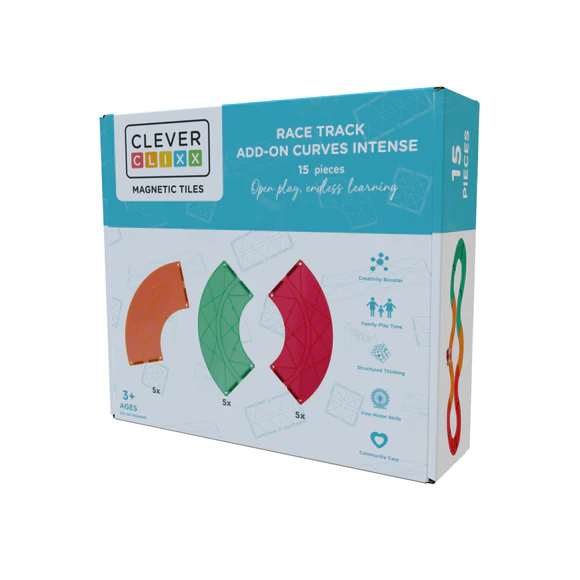 CLEVERCLIXX TRAMOS CURVOS COLORES VIVOS 15 piezas