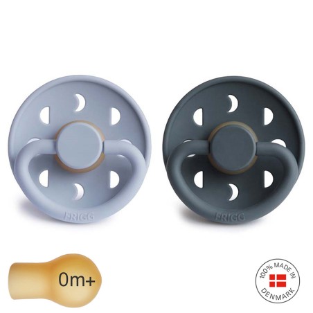 Pack 2 Chupetes FRIGG Block Latex MOON PHASE 0m+ Slate/Powder