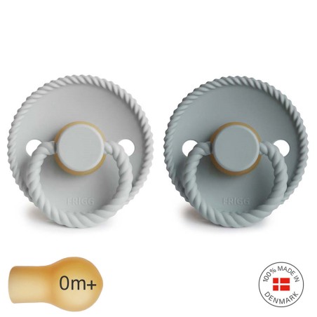 Pack 2 Chupetes FRIGG Block Latex ROPE 0m+ F.Gray/S.Gray