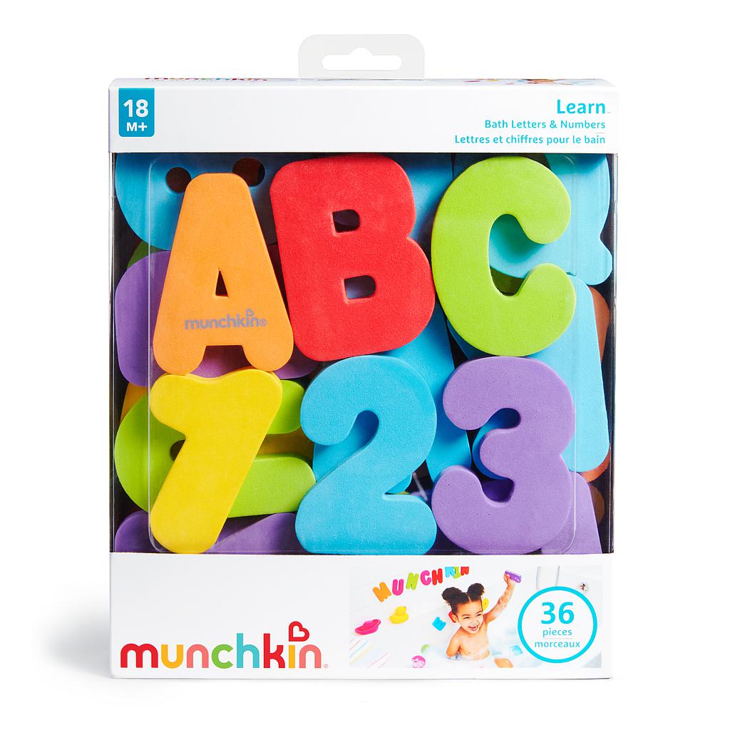 MUNCHKIN Letras y Números para el baño adherentes, Pack 36 unidades