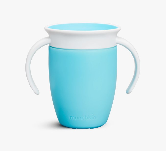 MUNCHKIN Miracle 360º - Taza antigoteo  con asas 200ml azul