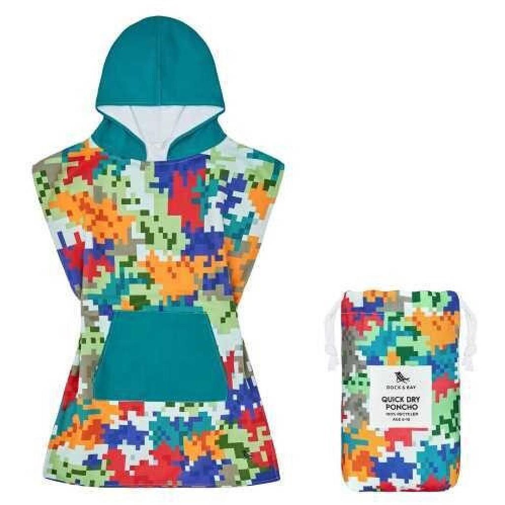PONCHO DOCK&amp;BAY CAMO CUBES 3-5 AÑOS