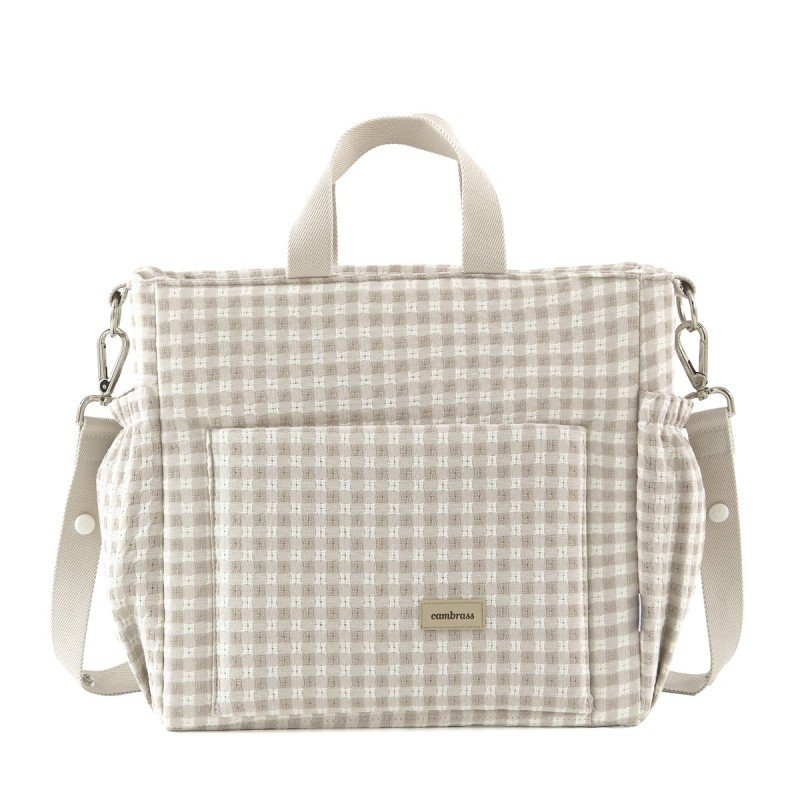 BOLSO MATERNAL PACK VICHY BEIGE